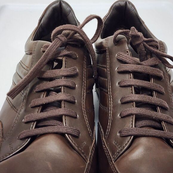 Ermenegildo Zegna Brown Nappa Leather Low Top Trainers Sneakers Mens 9.5 Italy main image 6
